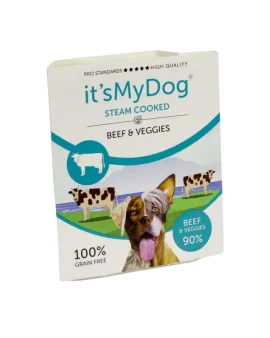 It’s My Dog Steam Cooked - консервирана храна за кучета приготвена на пара, говеждо и зеленчуци, 7х395 г