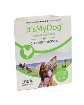 It’s My Dog Steam Cooked - консервирана храна за кучета приготвена на пара, пилешко и зеленчуци, 7х395 г