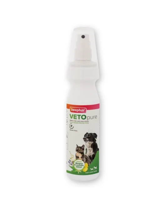 Beaphar Veto Pure Bio репелентен спрей срещу бълхи, за кучета и котки, 150 мл