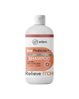 anipro Live Probiotic+ Reliеve Itch - пробиотичен шампоан за кучета при суха и сърбяща кожа, 250 мл