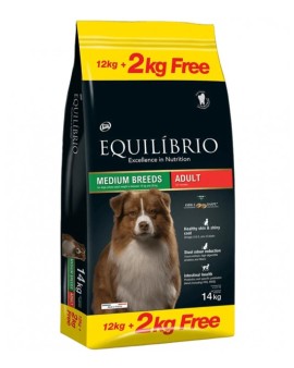 Equilibrio Adult Medium Breed - Супер премиум храна за кучета от средни породи с пиле