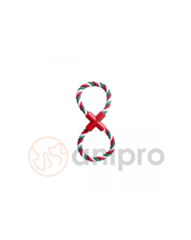 anipro Играчка въже осмица бяло/зелено/червено 28 см, 110-120 г