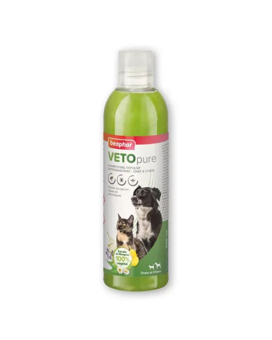 Beaphar Veto Pure Shampoo репелентен шампоан за кучета и котки, срещу бълхи, с маргоза и лавандула, 250 мл
