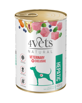 4VETS Natural Vet Wet Food, HEPATIC, 400 g – Ветеринарна консерва за кучета