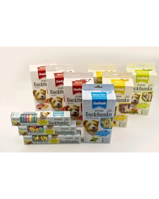 Relish Biscuits Meat & Fruit 330гр. – Бисквити за кучета с месо и плодове