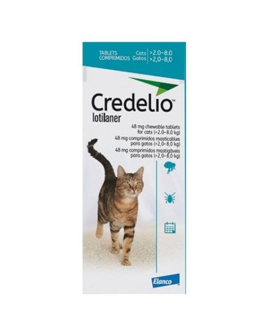 Credelio 48мг - овкусени таблетки за външно обезпаразитяване на котки от 2 до 8 кг - кутия с 3 таблетки