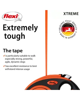 flexi Xtreme М - 5м лента, до 35кг - цвят оранж