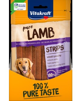 Лакомства за кучета - Vitakraft ® Pure LAMB Strips - Ленти от АГНЕШКО месо, 100% АГНЕШКО в съдържанието на месо