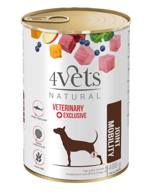 4VETS Natural Vet Wet Food, RENAL JOINT MOBILITY 400 g – Ветеринарна консерва за кучета 