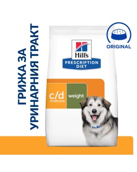 Hill's PRESCRIPTION DIET c/d + Metabolic - лечебна суха храна за кучета с наднормено тегло и уринарни проблеми (12кг)