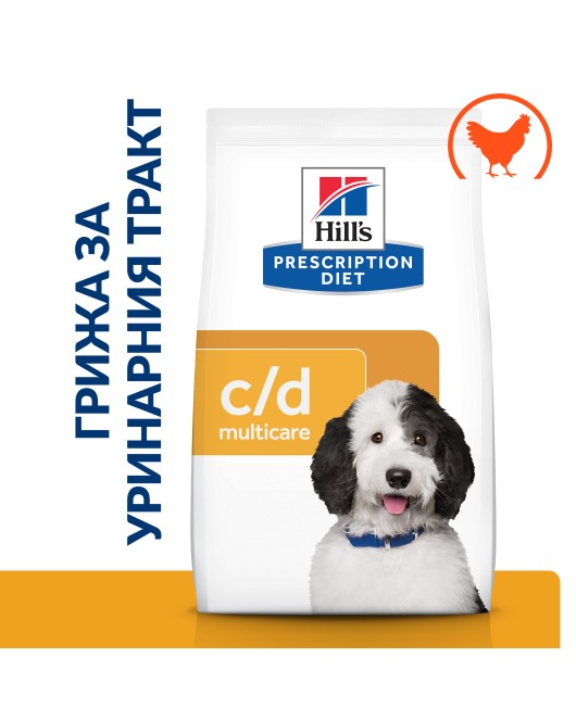 Hill's PRESCRIPTION DIET c/d Multicare Urinary Care - лечебна суха храна за кучета с уринарни проблеми, с пилешко