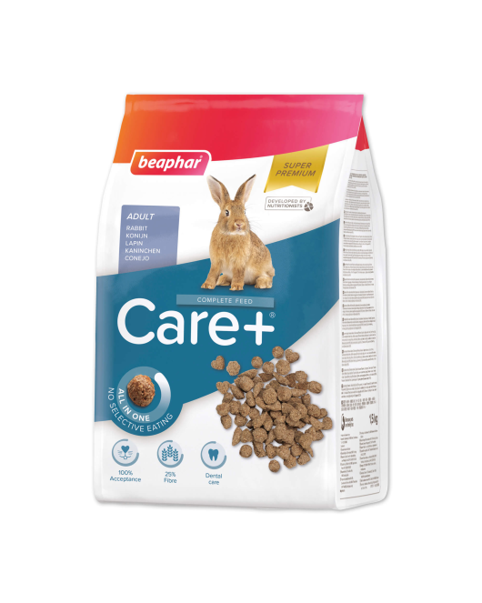 Care+ Rabbit Food 1.5 кг – Пълноценна суха храна за декоративни зайци