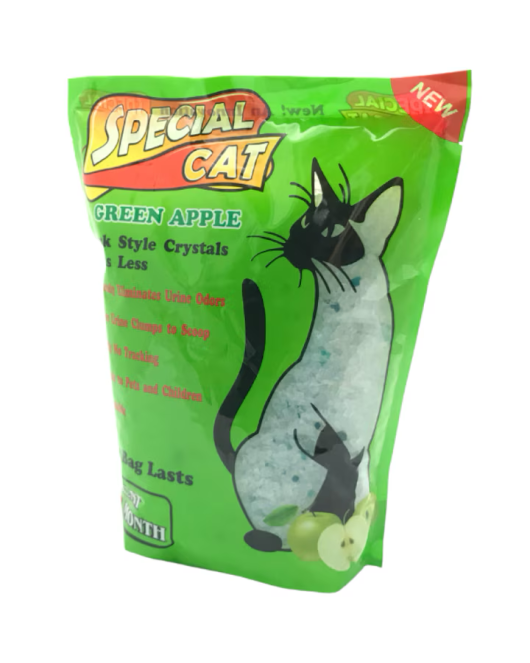 Fresh Magic Silica Gel Green Apple 3.8кг – Силиконова котешка тоалетна с аромат на зелена ябълка, осигуряваща дълготрайна свежест
