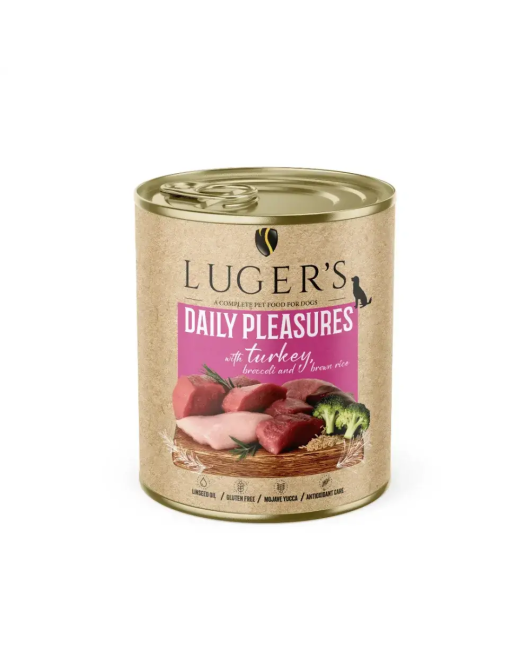 Luger's Dog Food 800 g - пуйка и броколи – Висококачествена консерва за кучета