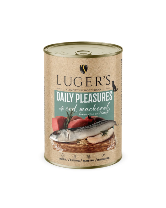 Luger's Dog Food 800 g - риба треска – Висококачествена консерва за кучета