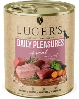 Luger's Dog Food 800 g - телешко и моркови – Висококачествена консерва за кучета