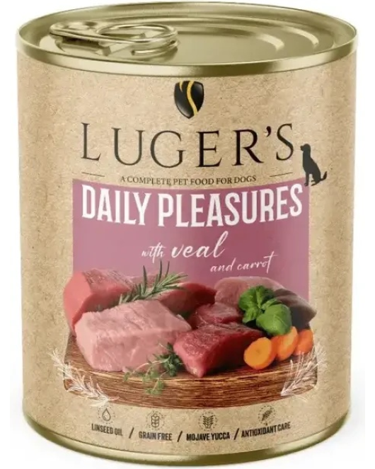 Luger's Dog Food 800 g - телешко и моркови – Висококачествена консерва за кучета